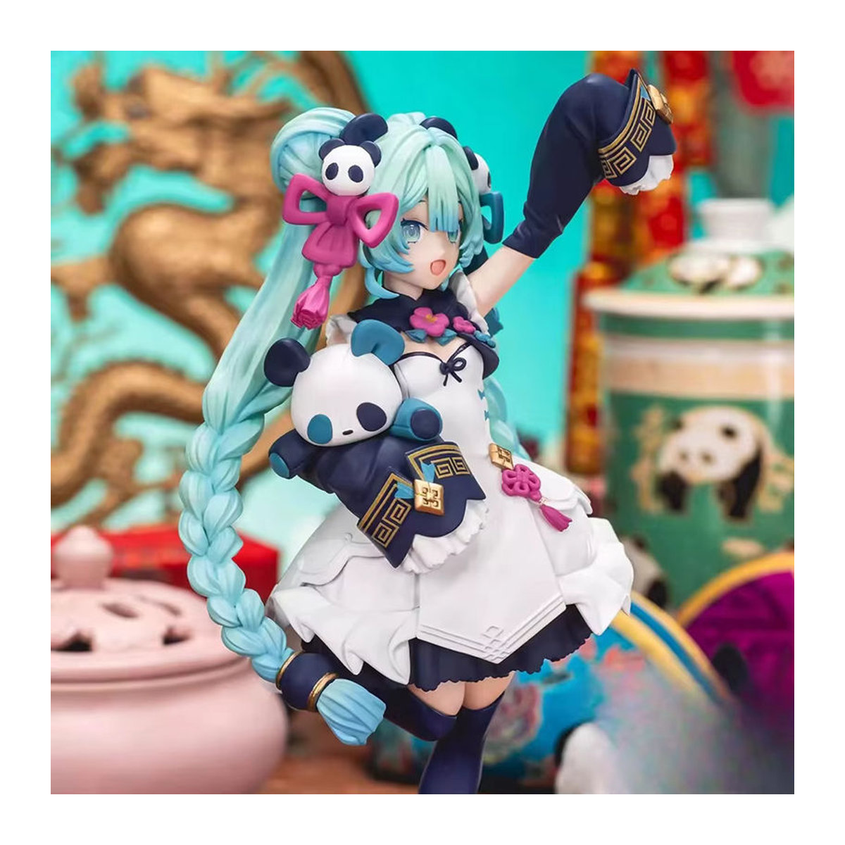 Bandai Hatsune Miku Actionfigur Panda National Style in Mehrfarbig, PVC Anime Modell für dein Desktop-Ornament, Höhe: 18 cm - Bild 4