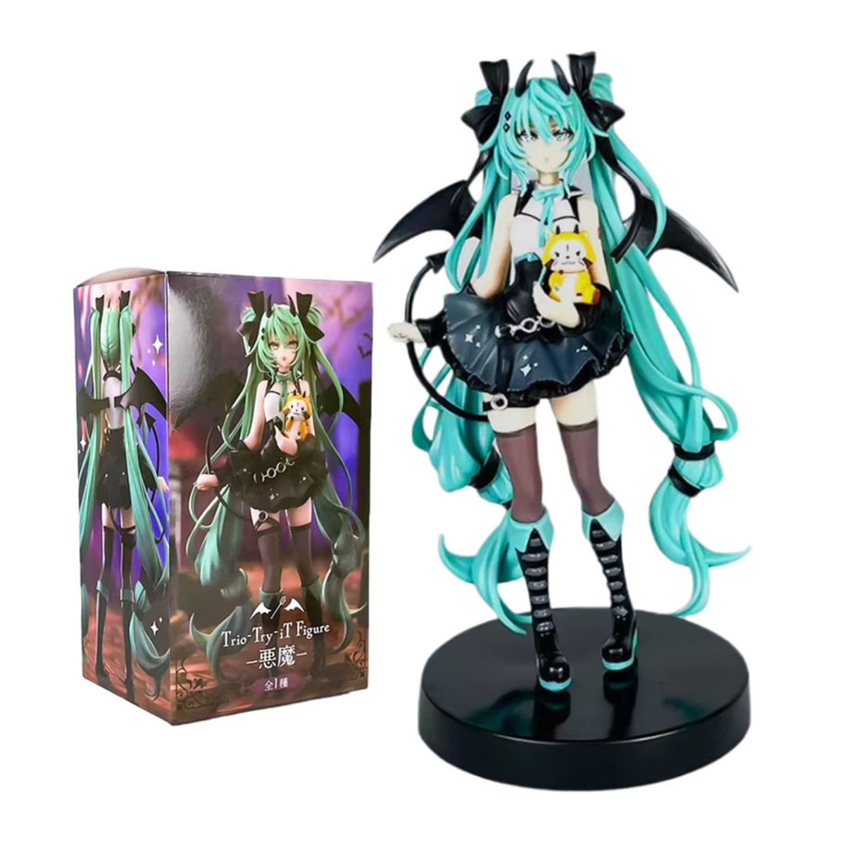 Bandai Hatsune Miku Anime Action Figure Kleiner Teufel Waschbär Kawaii PVC Modell, mehrfarbig, Höhe: 19 cm - Bild 6