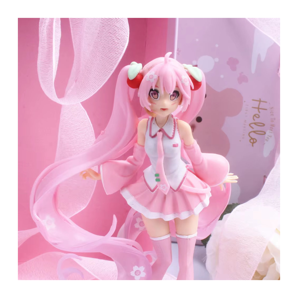 Bandai Hatsune Miku Anime Actionfigur Sakura Motiv in Rosa, Höhe: 15 cm - Bild 4