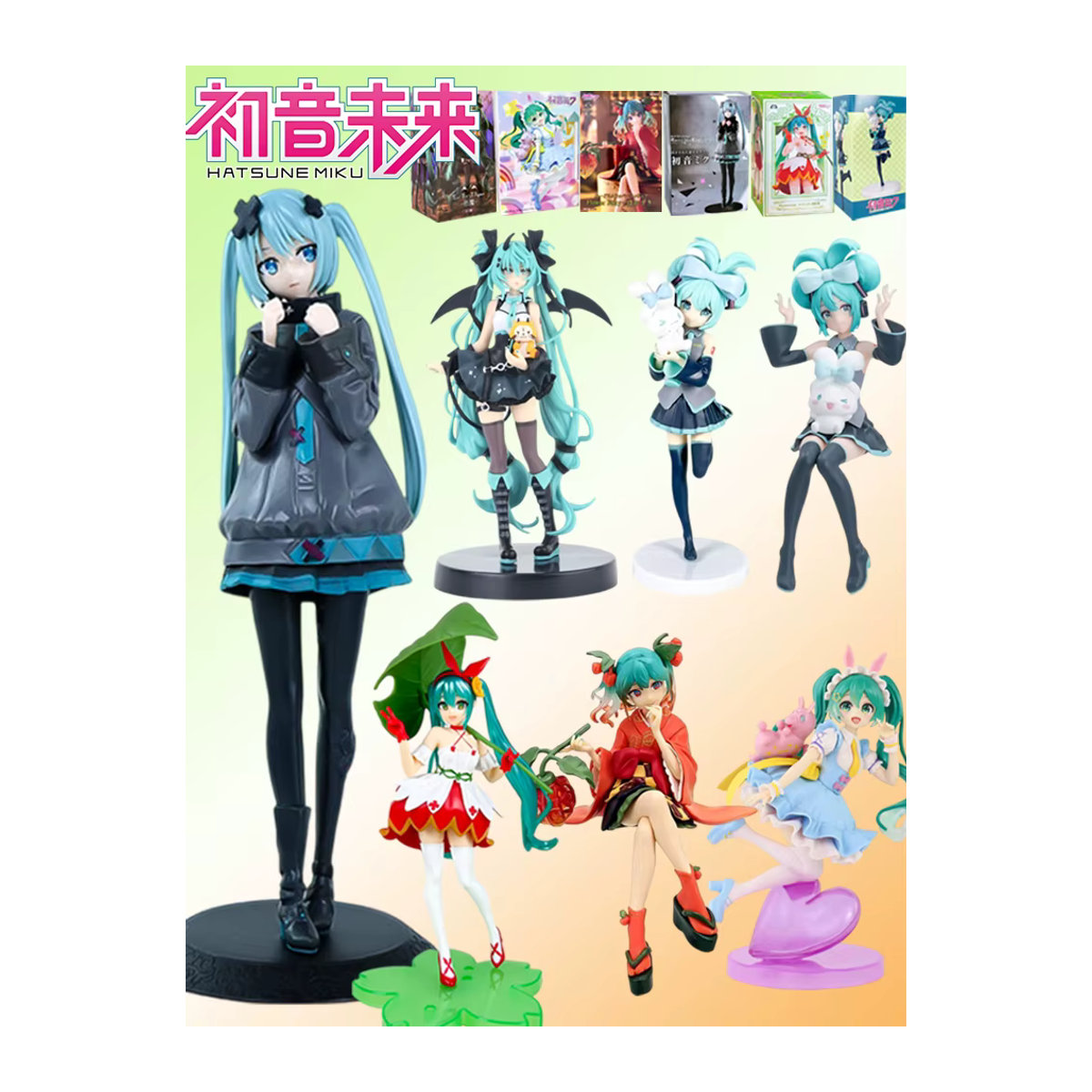 Bandai Hatsune Miku Anime Figur Blumenfee Winterkirsche, mehrfarbig, Höhe: 15 cm - Bild 5