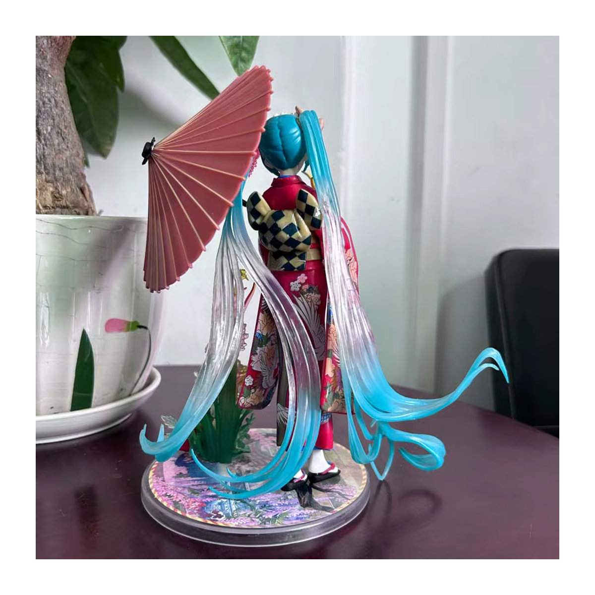Bandai Hatsune Miku Anime Figur im Kimono mit Regenschirm, mehrfarbige dekorative Statue aus Kunststoff - Bild 4