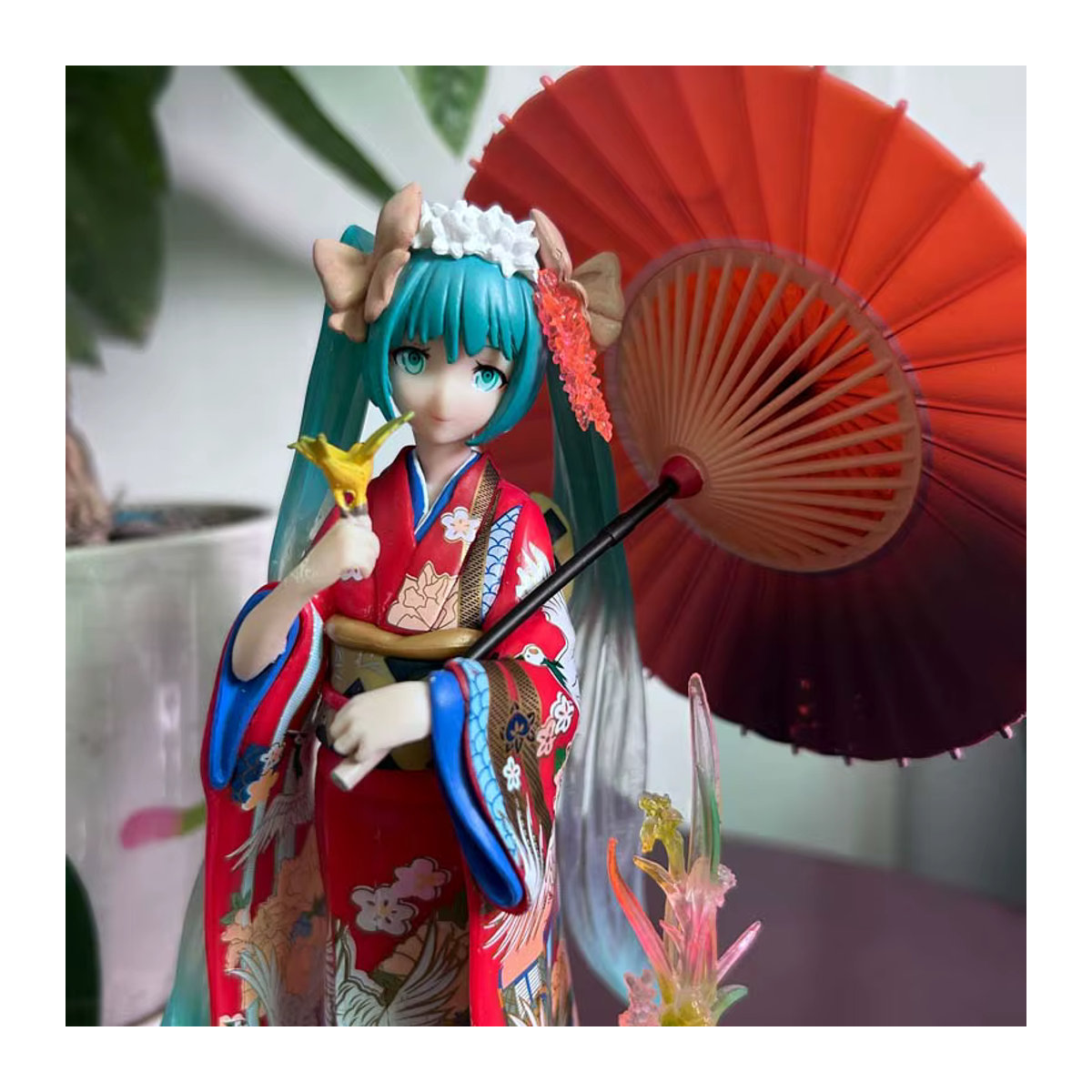 Bandai Hatsune Miku Anime Figur im Kimono mit Regenschirm, mehrfarbige dekorative Statue aus Kunststoff - Bild 5