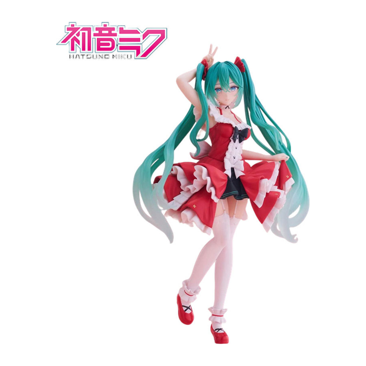 Bandai Hatsune Miku Anime-Figur im Lolita-Stil, mehrfarbige PVC-Actionfigur in stehender Pose zur Dekoration - Bild 1