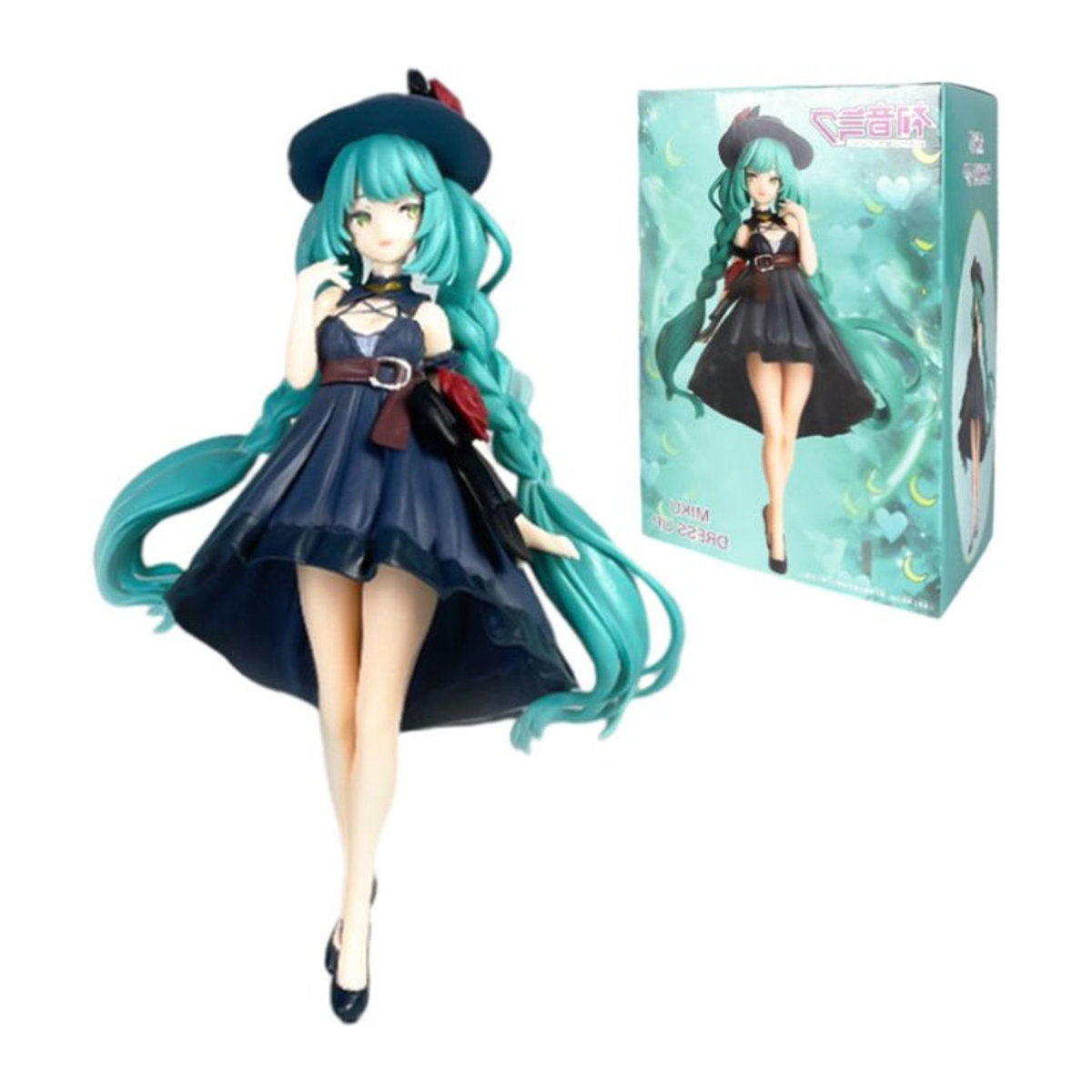 Bandai Hatsune Miku Anime Figur in schwarzem Kleid aus Kunststoff als Sammlerstück und Dekoration - Bild 1