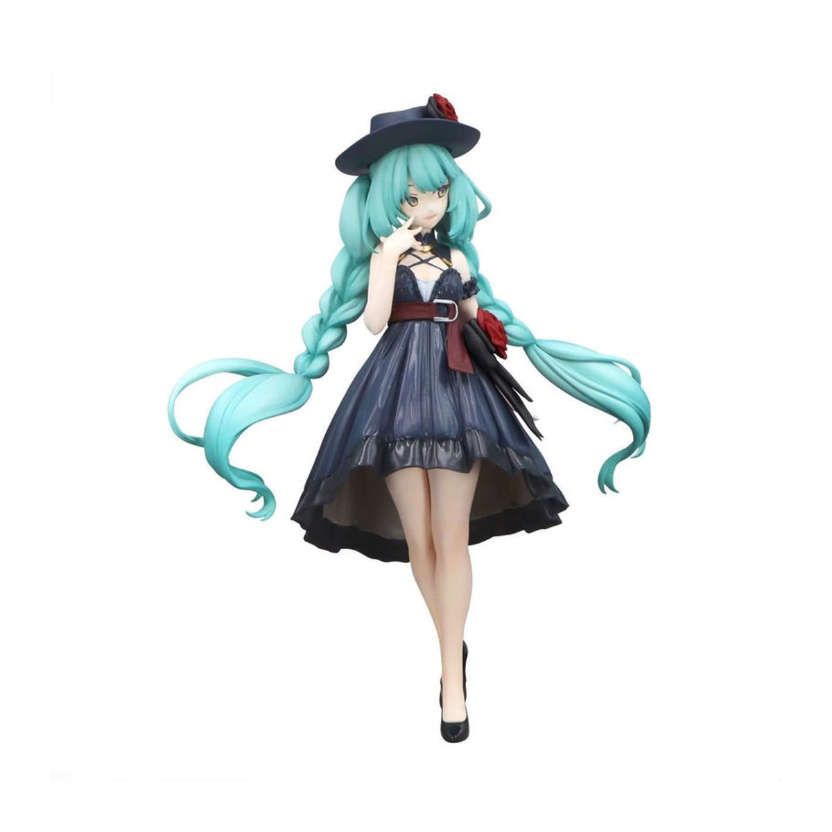 Bandai Hatsune Miku Anime Figur in schwarzem Kleid aus Kunststoff als Sammlerstück und Dekoration - Bild 2