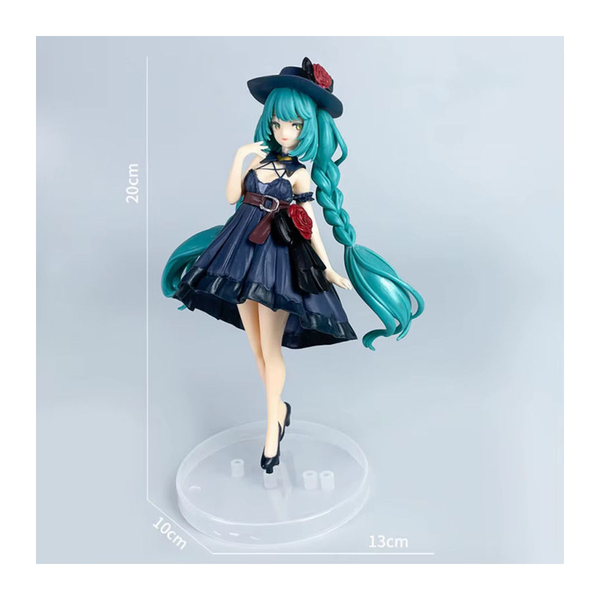 Bandai Hatsune Miku Anime Figur in schwarzem Kleid aus Kunststoff als Sammlerstück und Dekoration - Bild 3