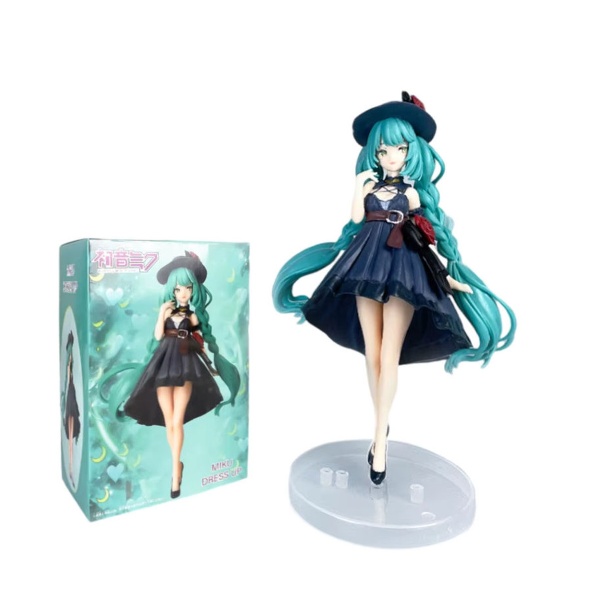 Bandai Hatsune Miku Anime Figur in schwarzem Kleid aus Kunststoff als Sammlerstück und Dekoration - Bild 4
