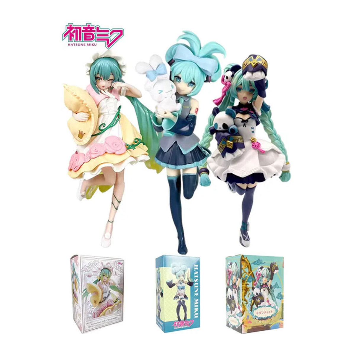 Bandai Hatsune Miku Anime-Figur mit vierblättrigem Kleeblatt und floralem Design, mehrfarbig, aus Kunststoff - Bild 3