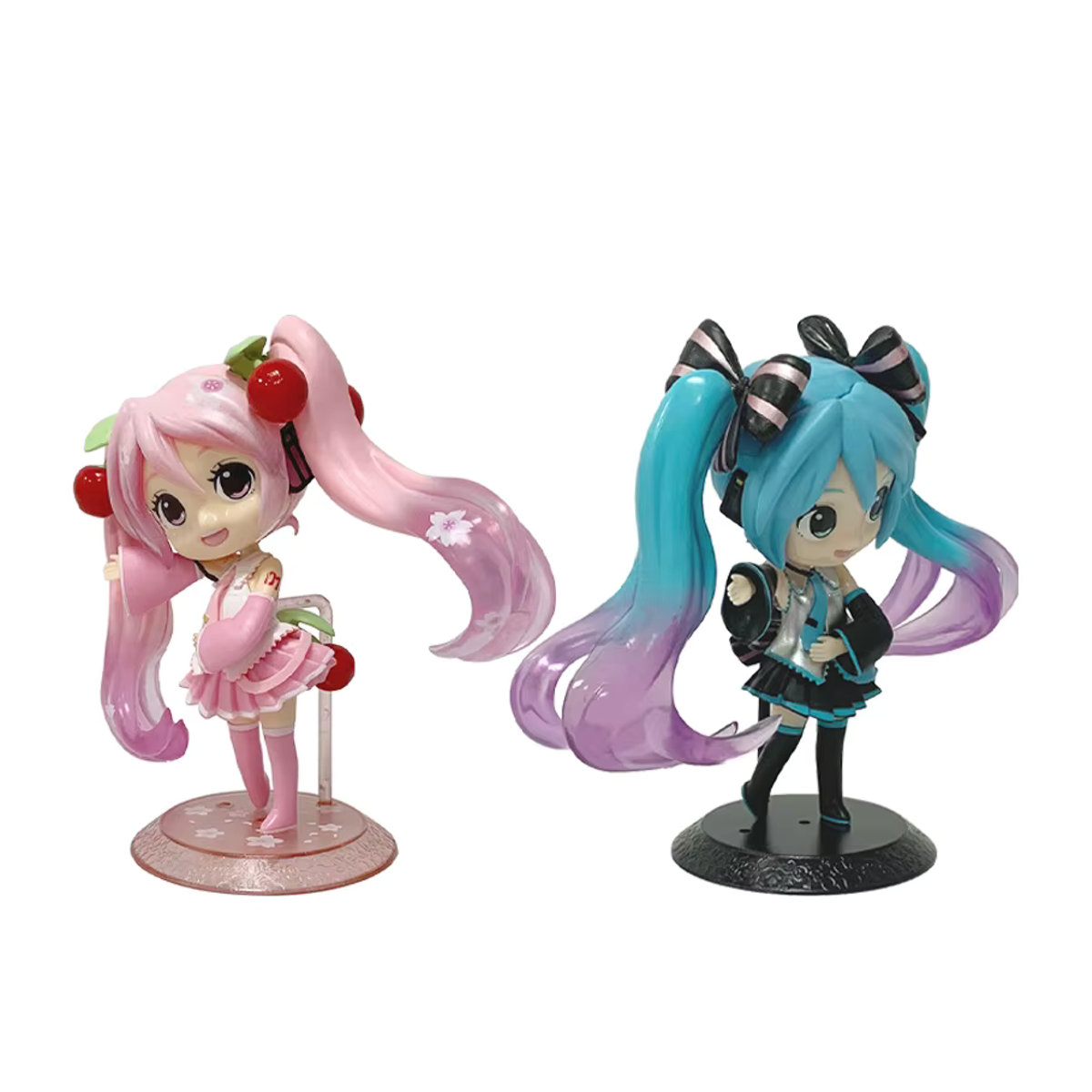 Bandai Hatsune Miku Anime Figur Q Version mit Kaninchenohren aus Kunststoff in Rosa und Mehrfarbig - Bild 1