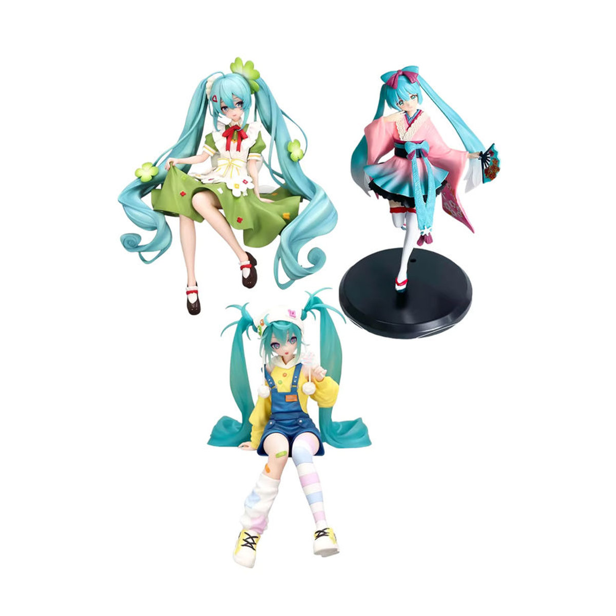 Bandai Hatsune Miku Anime Figur Vierblättriges Gras Fee im Kimono Design, mehrfarbig, Kunststoff - Bild 2