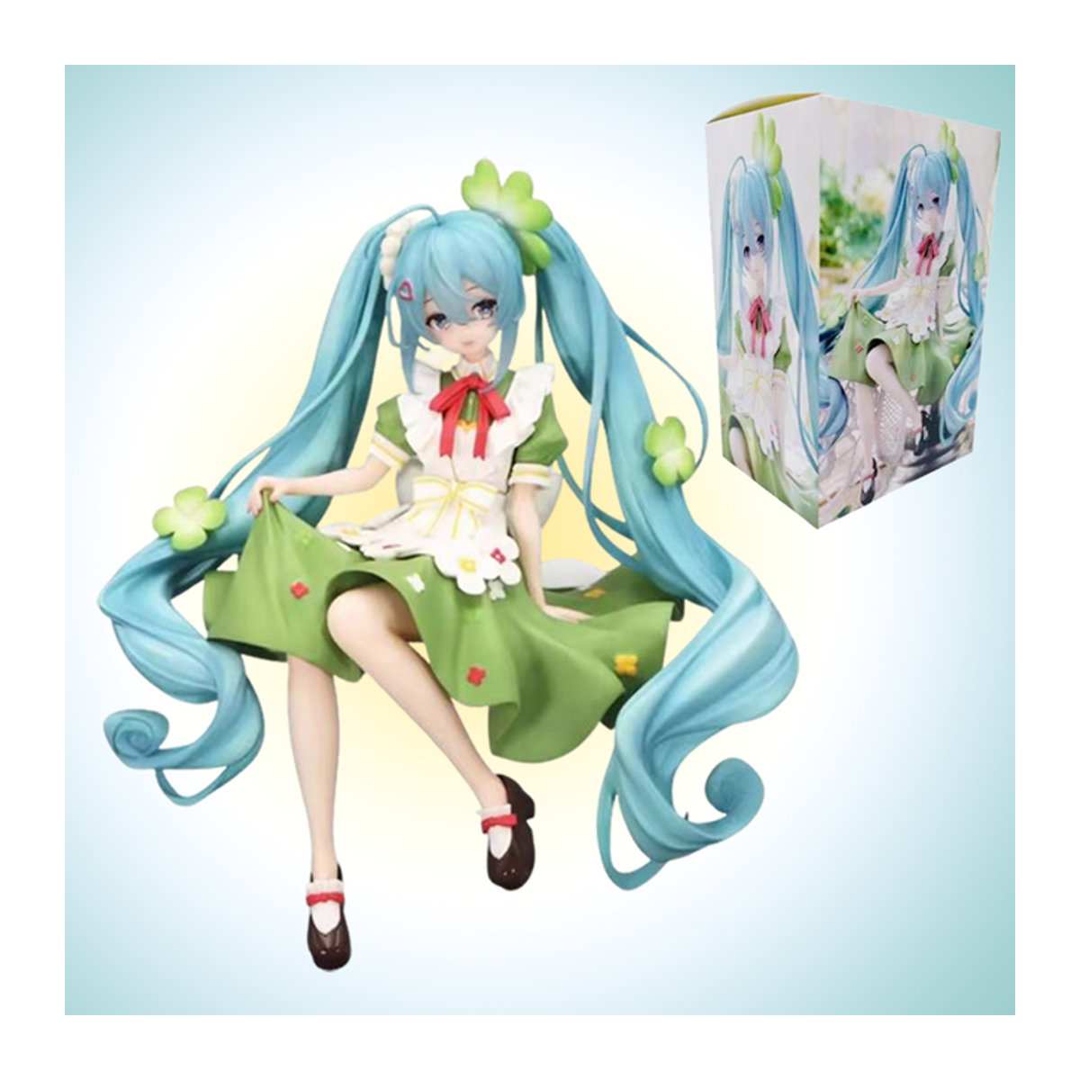 Bandai Hatsune Miku Figur Blumenfee mit vierblättrigem Kleeblatt in mehrfarbigem Design aus Kunstharz - Bild 1