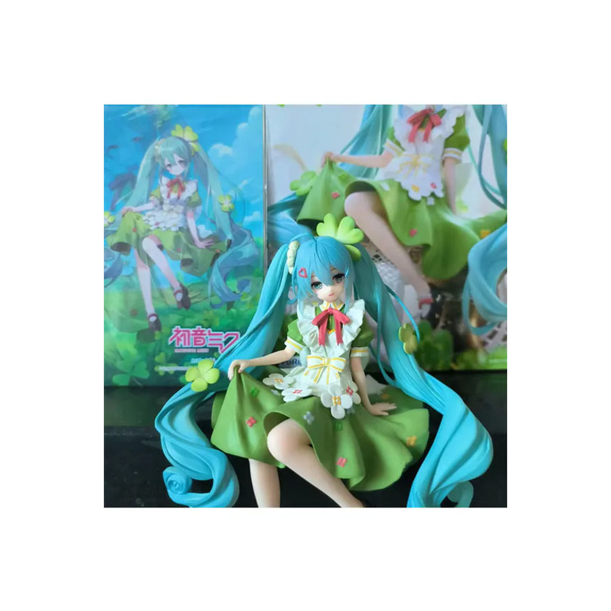 Bandai Hatsune Miku Figur in floralem Kleeblatt-Stil, mehrfarbige bewegliche PVC-Puppe als dekoratives Modell für deinen Schreibtisch - Bild 4