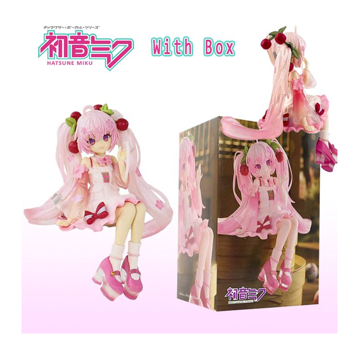 Bandai Hatsune Miku Sakura Miku Anime Actionfigur aus Kunststoff in Rosa mit floralem Design - Bild 1