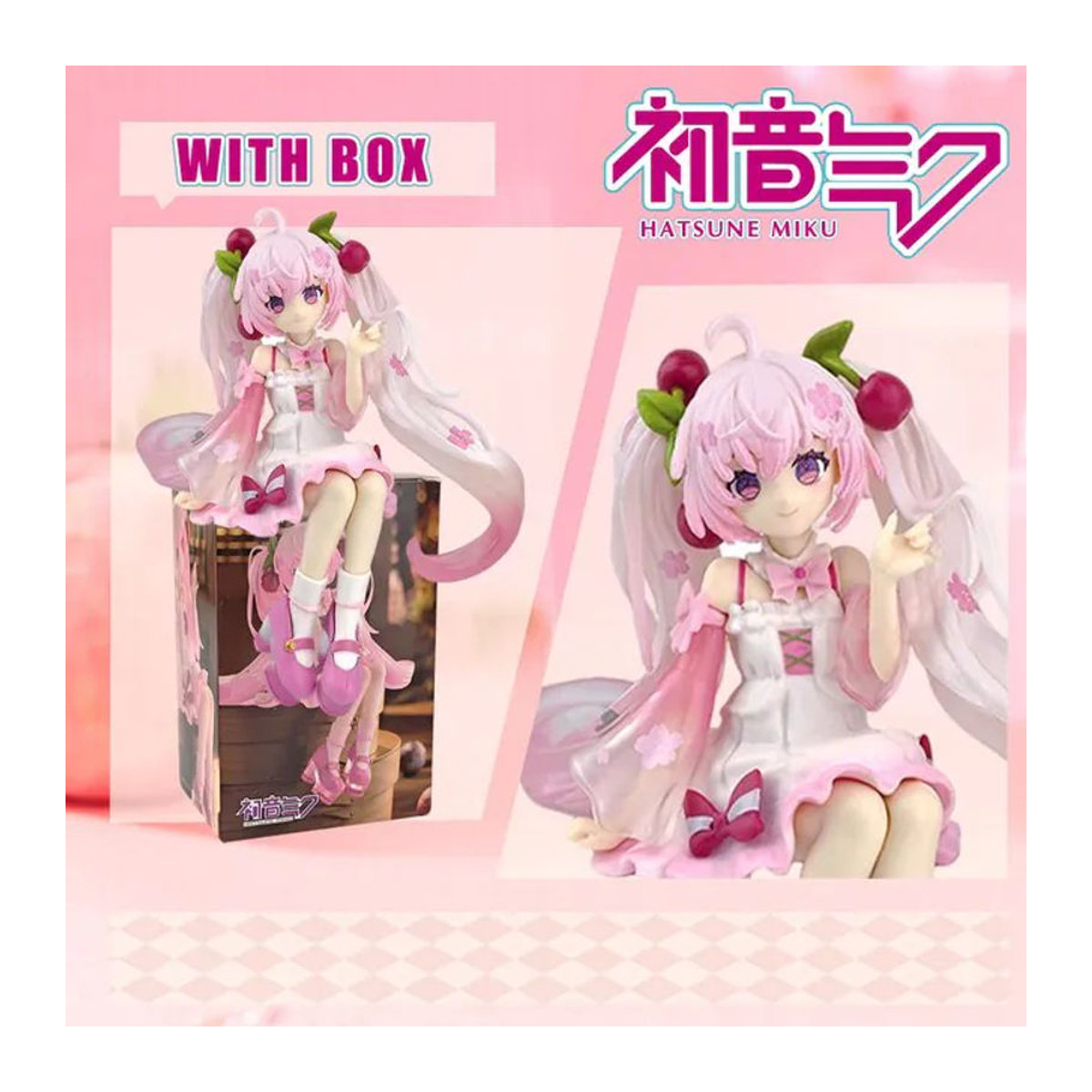 Bandai Hatsune Miku Sakura Miku Anime Actionfigur in Rosa aus Kunststoff als dekoratives Sammlermodell - Bild 1