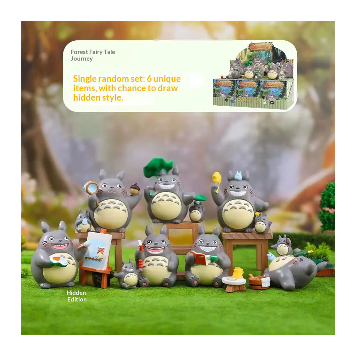 Bandai Hayao Miyazaki Waldmärchen Anime Blind Box Schreibtisch-Dekoration aus Kunststoff in Grau - Bild 2