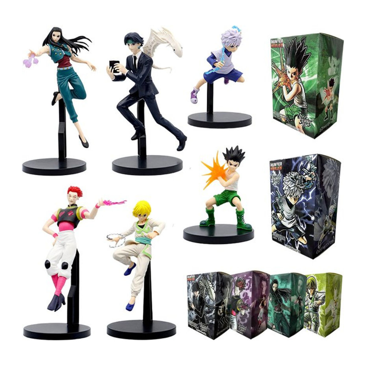 Bandai Hunter x Hunter Anime Figuren Gon Freecss Alluka Zoldyck Chrollo Lucilfer Kurapika Modell aus Kunststoff mehrfarbig Höhe: 13-23 cm - Bild 1