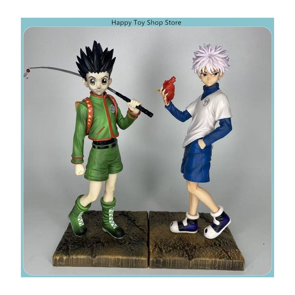 Bandai Hunter x Hunter Anime Figuren Killua Zoldyck und Gon Freecss Modell Ornament aus Kunstharz, mehrfarbig, Höhe: 27 cm - Bild 1