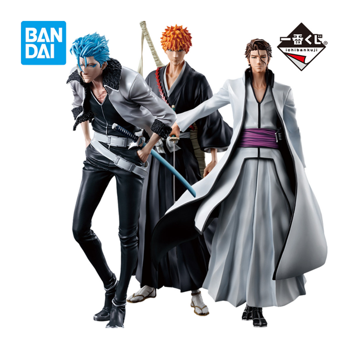 Bandai Ichiban Bleach Anime Action Figur mit Ichigo Kurosaki, Grimmjow und Aizen Sousuke, mehrfarbig, Höhe: 25 cm - Bild 1