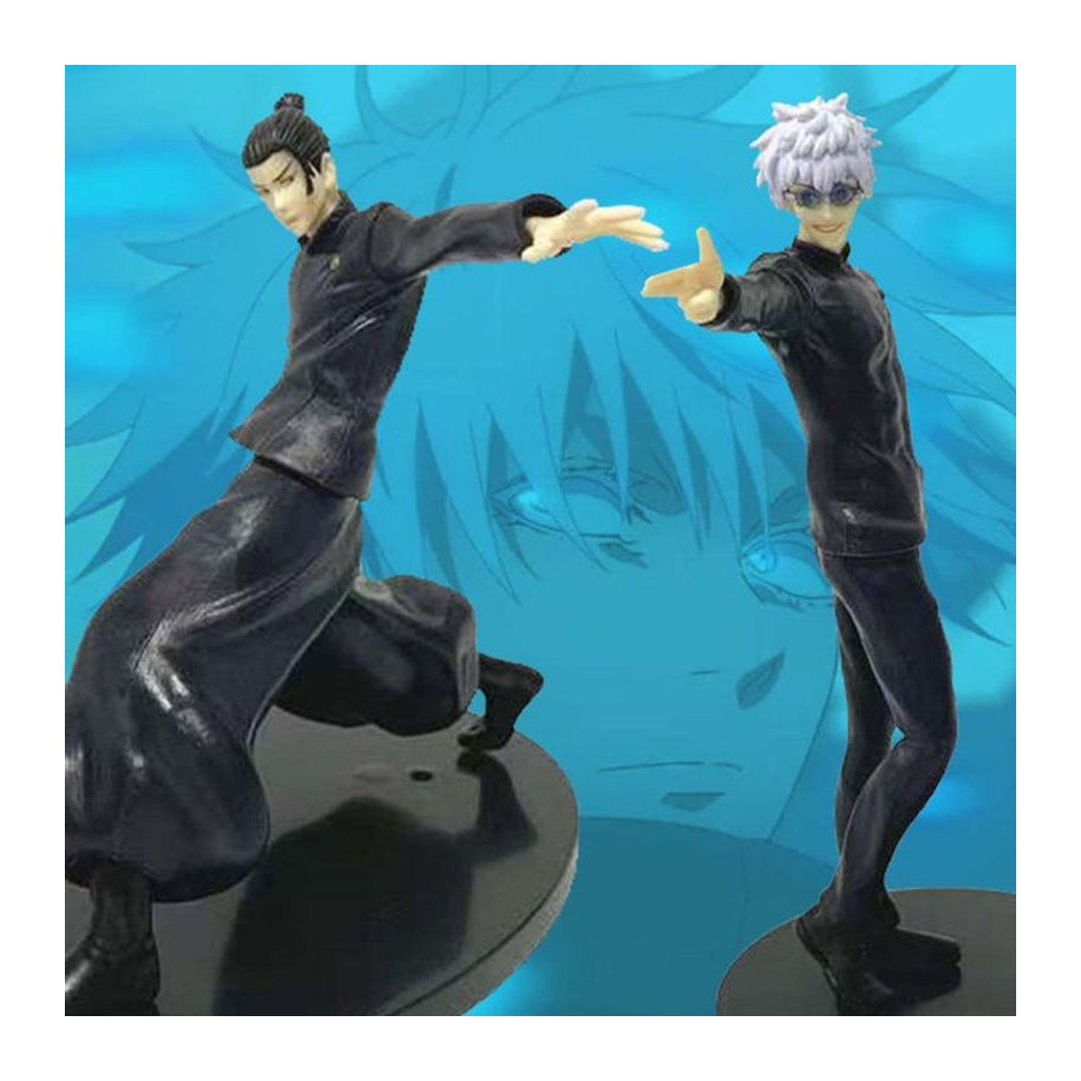 Bandai JJK Anime Actionfigur Geto Suguru Fushiguro Toji Gojo Satoru Modell in Kampfpose aus Kunststoff, Schwarz - Bild 1