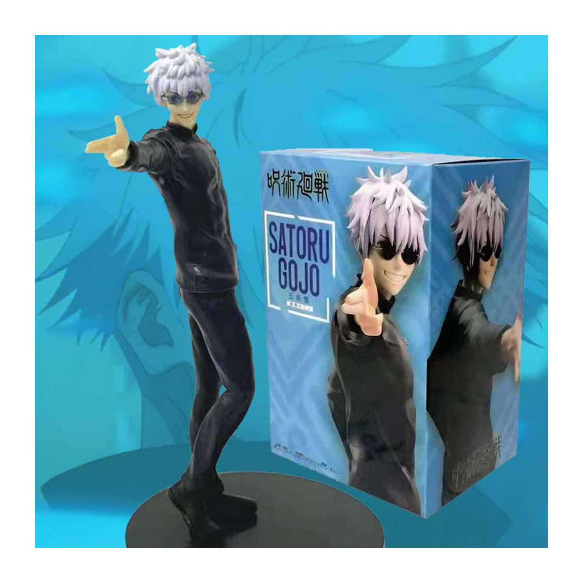 Bandai JJK Anime Actionfigur Geto Suguru Fushiguro Toji Gojo Satoru Modell in Kampfpose aus Kunststoff, Schwarz - Bild 2