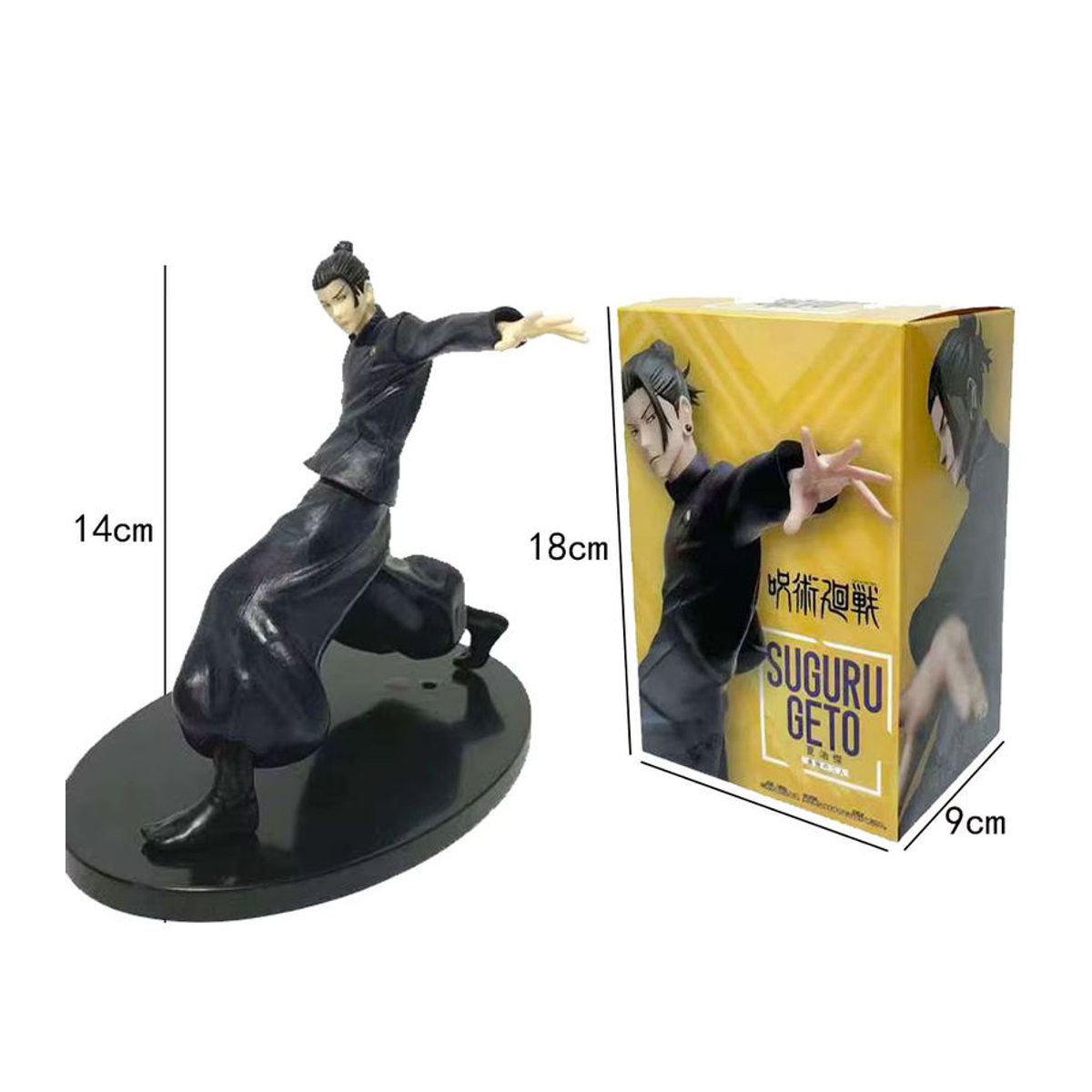 Bandai JJK Anime Actionfigur Geto Suguru Fushiguro Toji Gojo Satoru Modell in Kampfpose aus Kunststoff, Schwarz - Bild 5