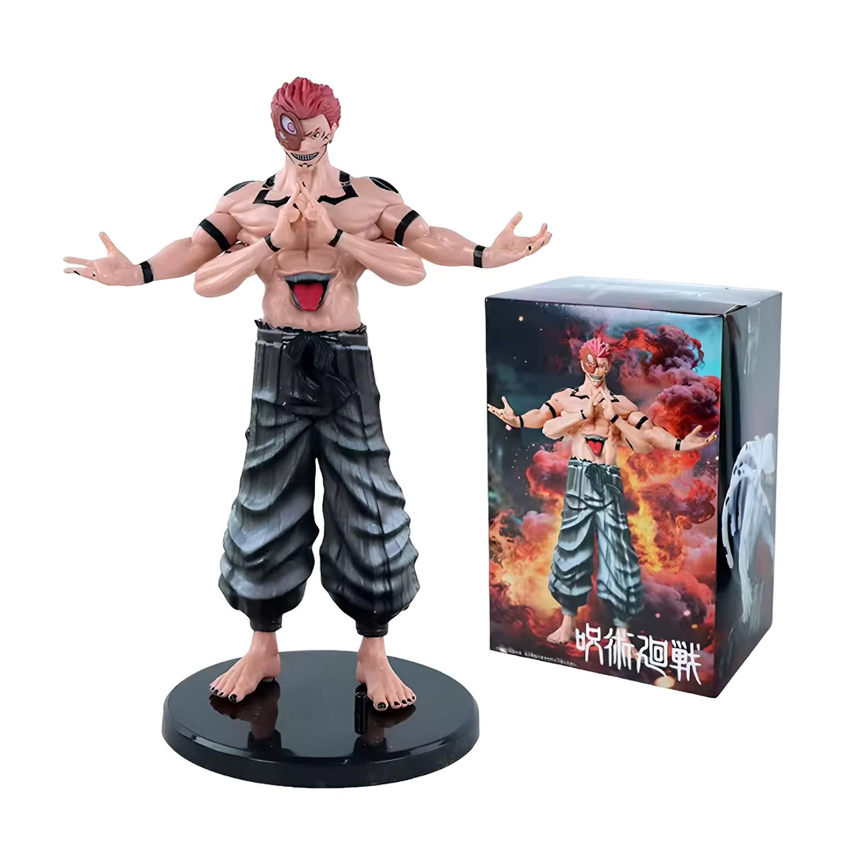 Bandai Jujutsu Battle Anime Figur Sukuna Fluchkönig Tiger-Stab Yuren PVC-Modell Desktop-Ornament in Mehrfarbig - Bild 2