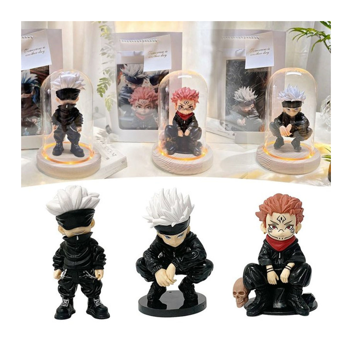 Bandai Jujutsu Kaisen Anime Actionfigur Satoru Gojo und Sukuna Sammelmodell aus Kunststoff, mehrfarbig, Höhe: 15 cm - Bild 1
