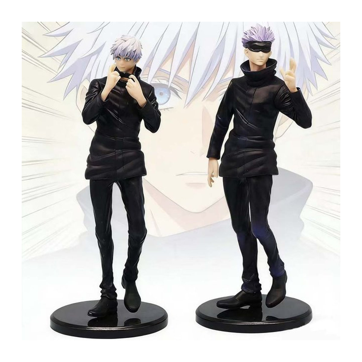 Bandai Jujutsu Kaisen Anime Figur Gojo Satoru Actionfigur aus Kunststoff, Höhe: 21 cm, Schwarz - Bild 1