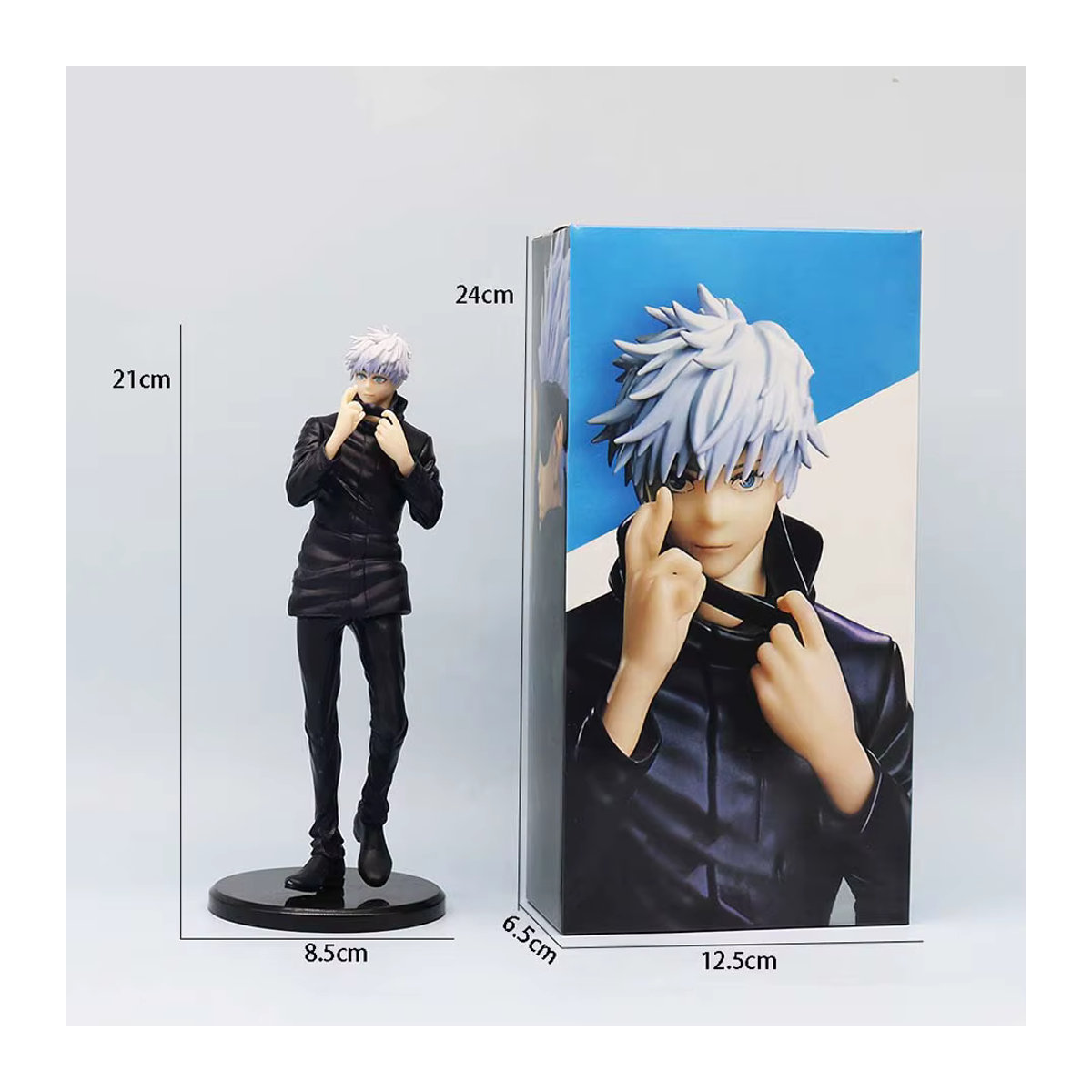 Bandai Jujutsu Kaisen Anime Figur Gojo Satoru Actionfigur aus Kunststoff, Höhe: 21 cm, Schwarz - Bild 4
