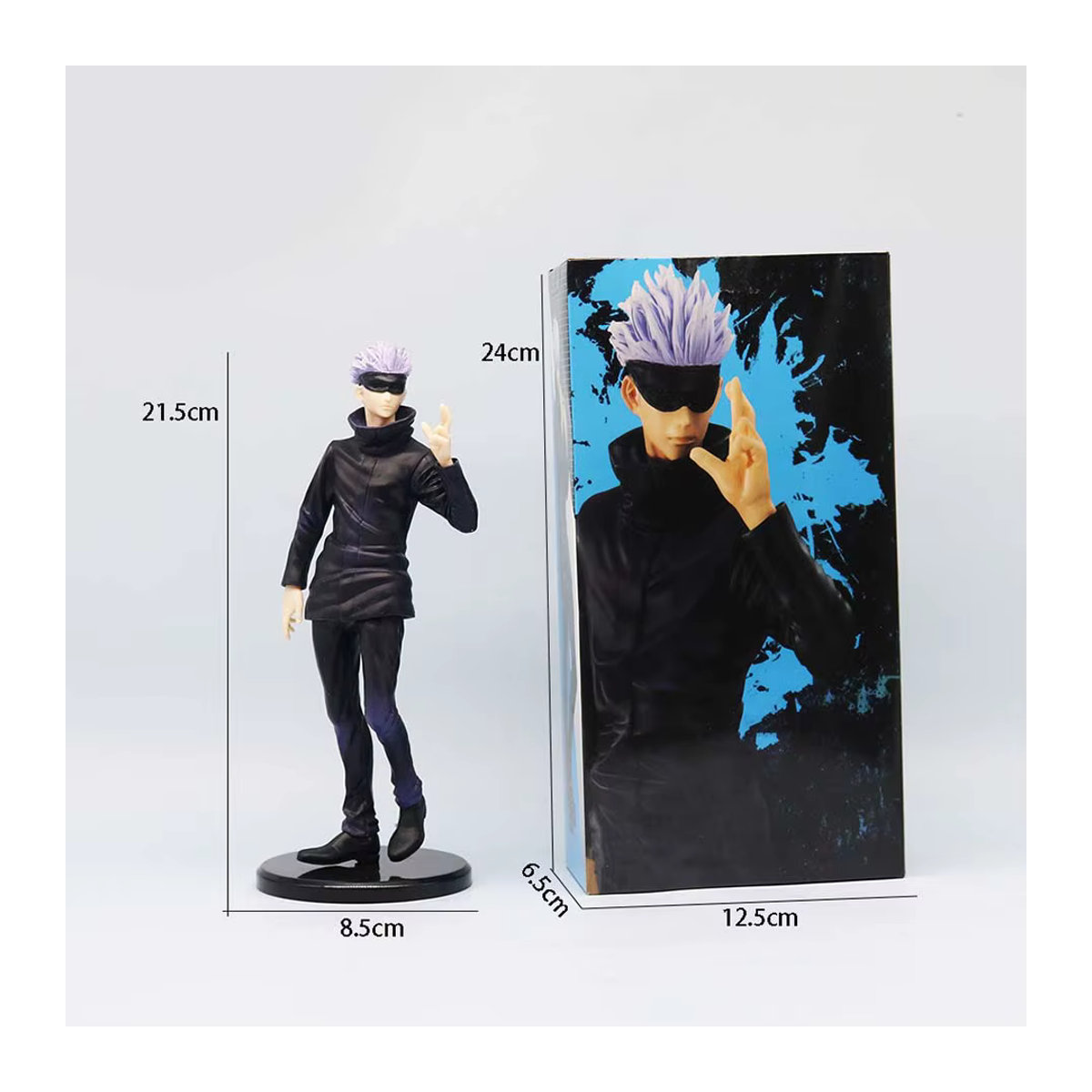 Bandai Jujutsu Kaisen Anime Figur Gojo Satoru Actionfigur aus Kunststoff, Höhe: 21 cm, Schwarz - Bild 5