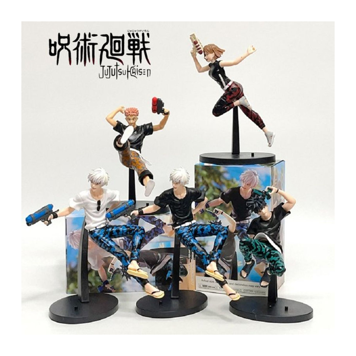 Bandai Jujutsu Kaisen Anime Figuren Set Satoru Gojo, Yuji Itadori und Nobara Kugisaki aus PVC, mehrfarbig - Bild 1