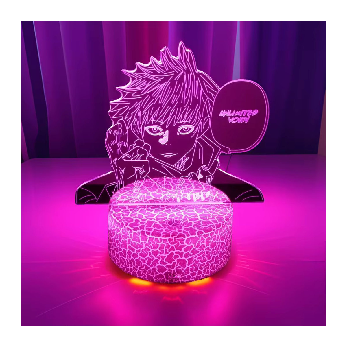 Bandai Jujutsu Kaisen LED 3D Nachtlicht Satoru Gojo Actionfigur Dekolampe in Grün - Bild 2