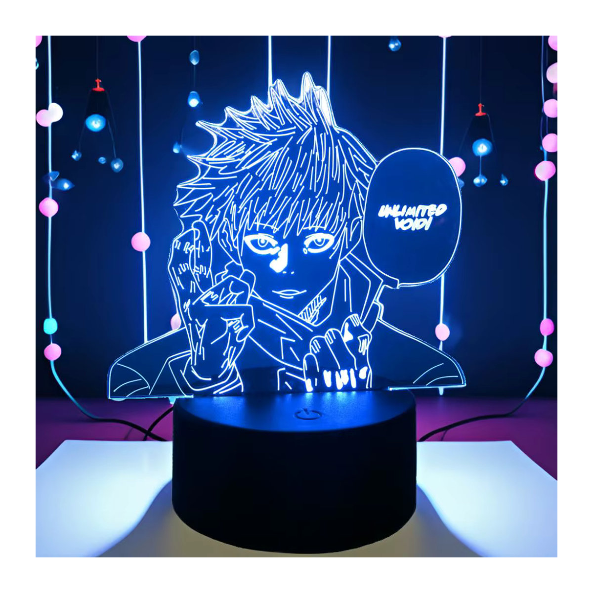 Bandai Jujutsu Kaisen LED 3D Nachtlicht Satoru Gojo Actionfigur Dekolampe in Grün - Bild 4