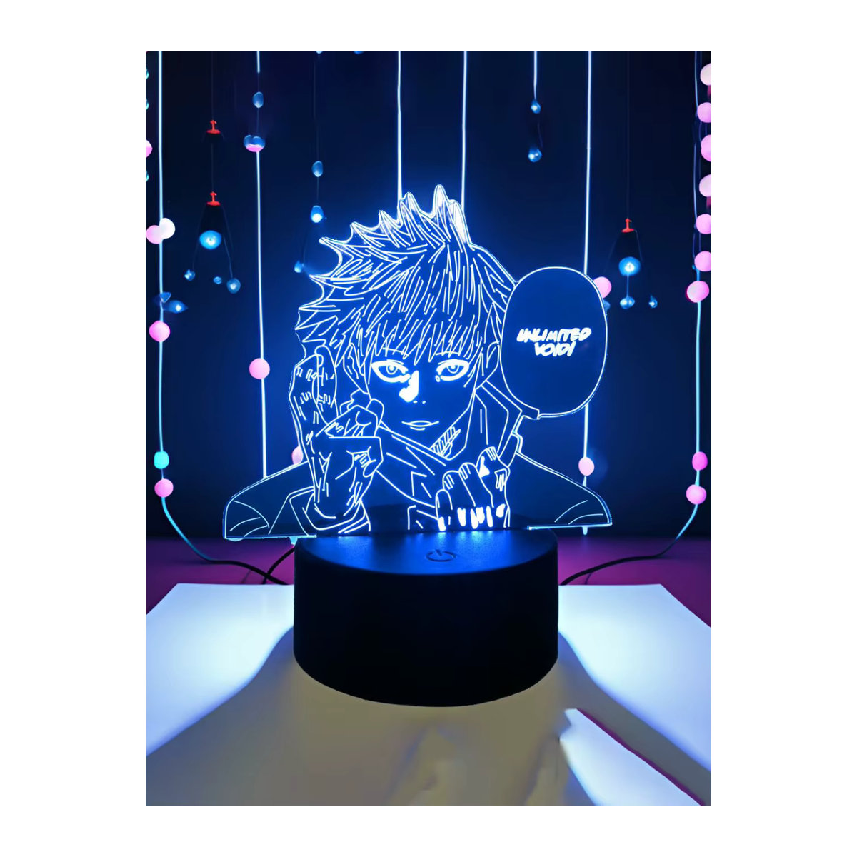 Bandai Jujutsu Kaisen LED 3D Nachtlicht Satoru Gojo Actionfigur Dekolampe in Grün - Bild 5