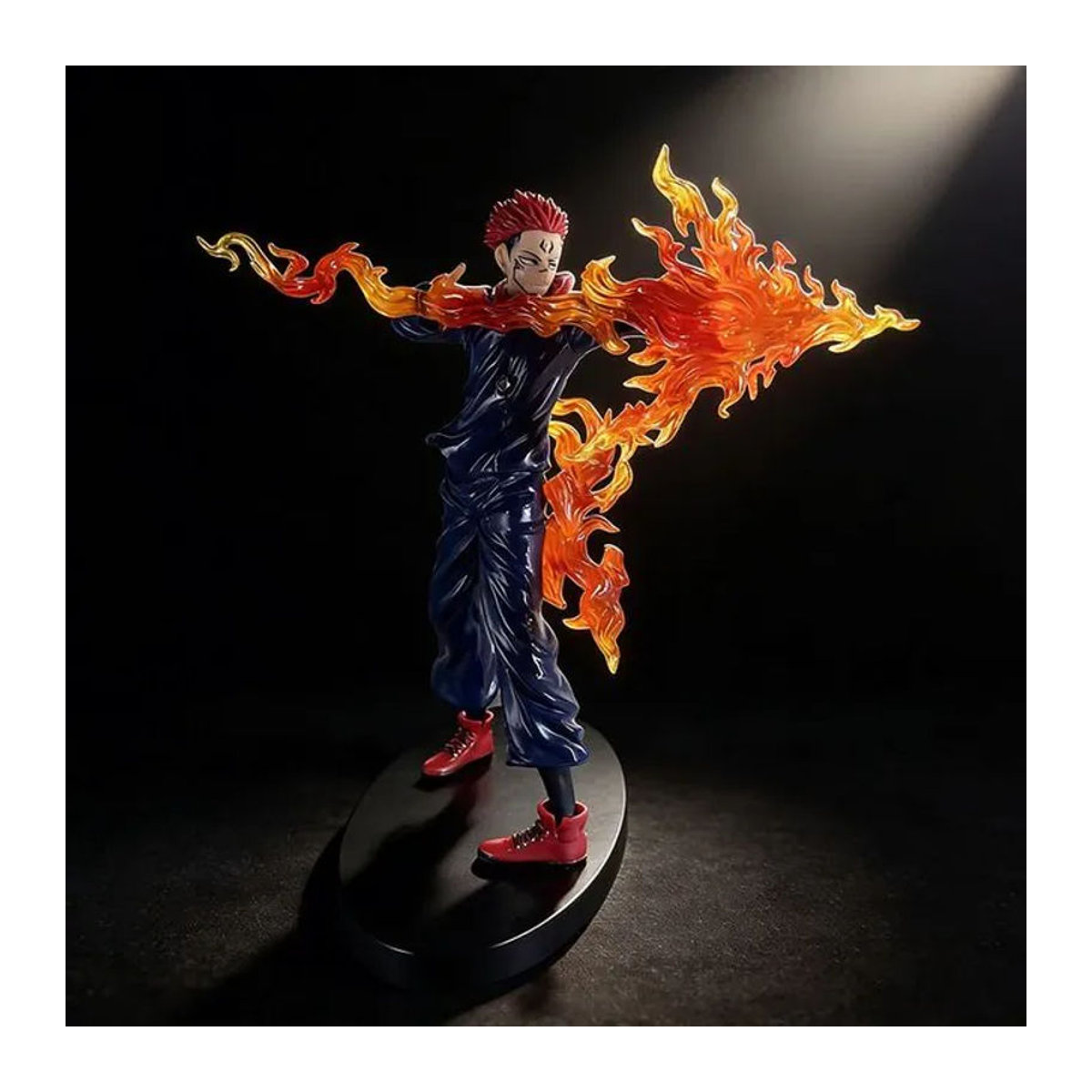 Bandai Jujutsu Kaisen Ryomen Sukuna Anime-Figur mit Feuereffekt, mehrfarbige Sammlerstatue, Höhe: 20 cm - Bild 1
