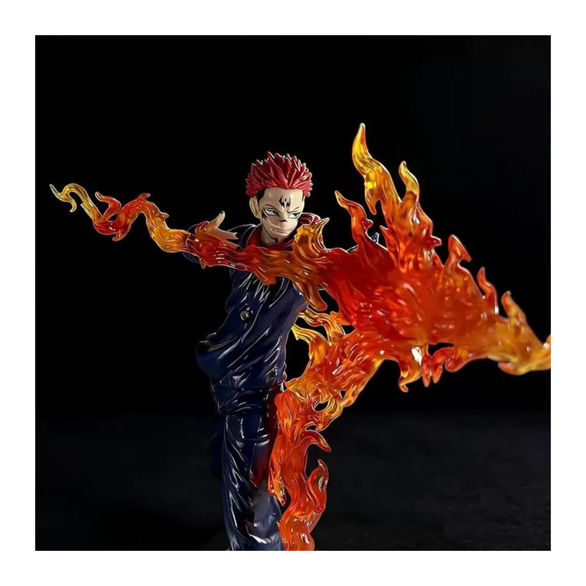 Bandai Jujutsu Kaisen Ryomen Sukuna Anime-Figur mit Feuereffekt, mehrfarbige Sammlerstatue, Höhe: 20 cm - Bild 2