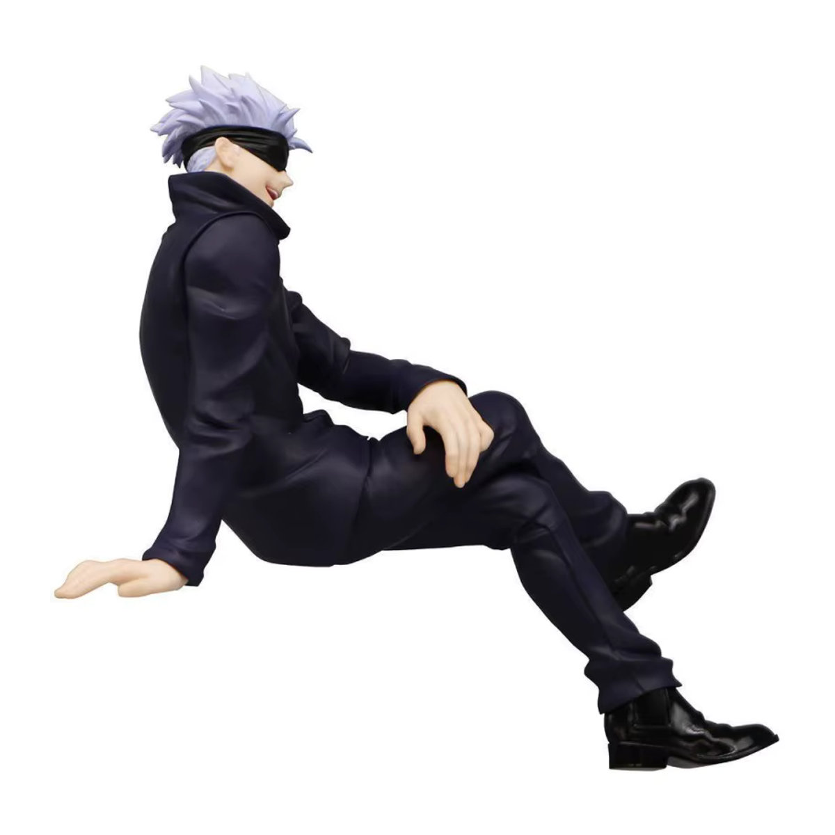 Bandai Jujutsu Kaisen Satoru Gojo Actionfigur in sitzender Pose, schwarze Anime Sammelfigur aus Kunststoff - Bild 3