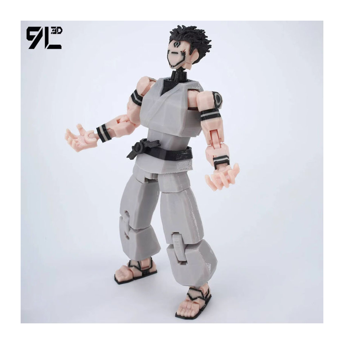 Bandai Jujutsu Kaisen Sukuna Anime Figur in grauer Robe als Gelenkmodell aus Kunststoff - Bild 2