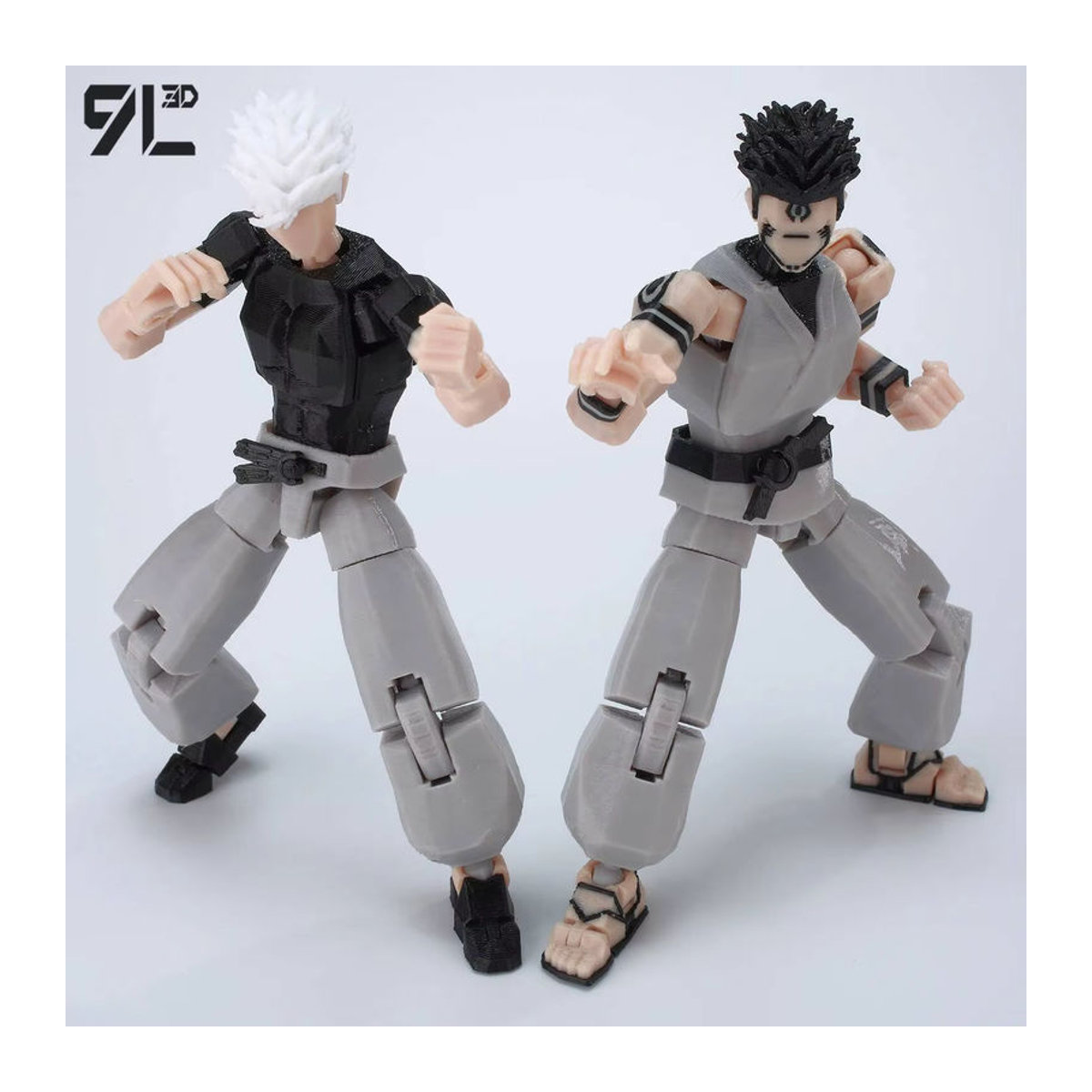 Bandai Jujutsu Kaisen Sukuna Anime Figur in grauer Robe als Gelenkmodell aus Kunststoff - Bild 4