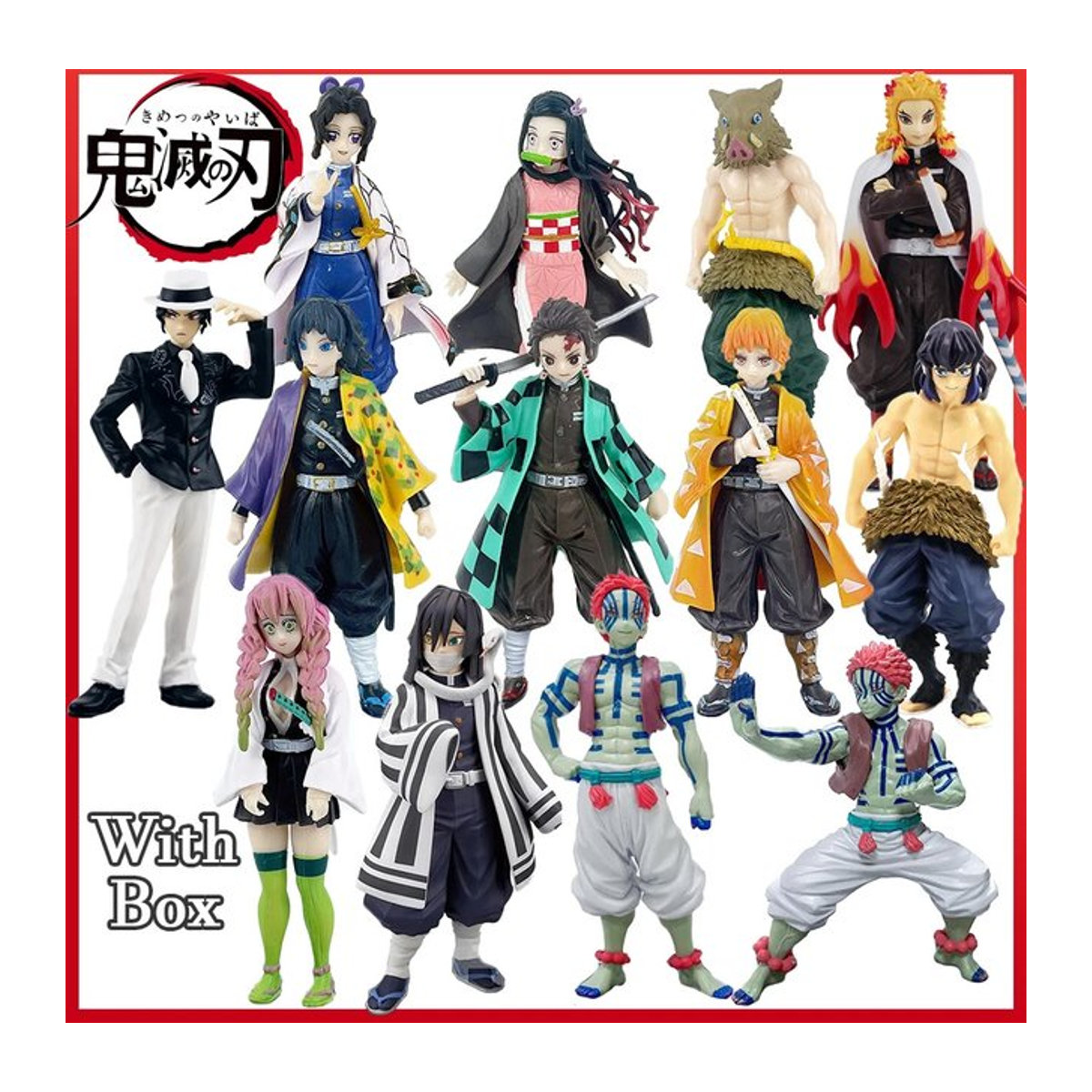 Bandai Kimetsu No Yaiba Anime Actionfiguren-Set mit Kamado Tanjirou, Agatsuma Zenitsu und Nezuko in mehrfarbigem PVC-Design - Bild 1