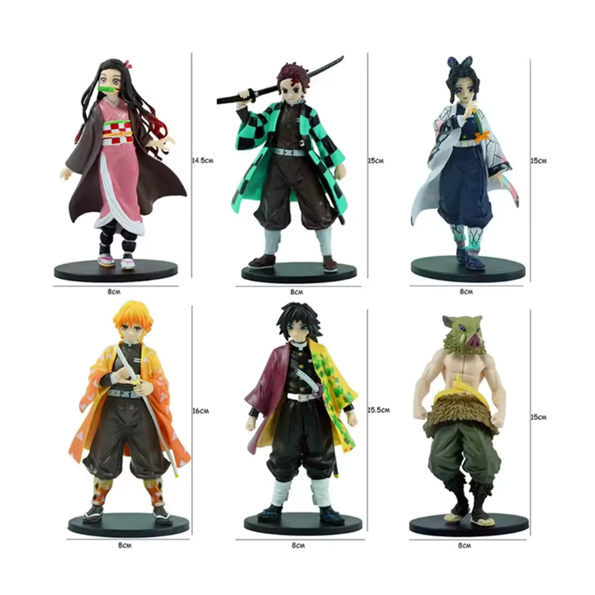 Bandai Kimetsu No Yaiba Anime Actionfiguren-Set mit Kamado Tanjirou, Agatsuma Zenitsu und Nezuko in mehrfarbigem PVC-Design - Bild 4