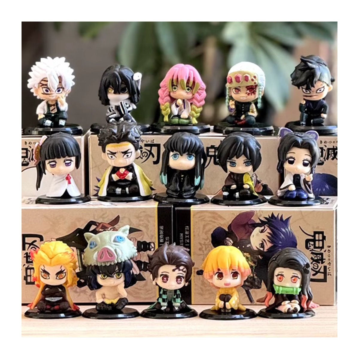 Bandai Kimetsu no Yaiba Anime Figuren Set Q Version Tanjiro Inosuke Zenitsu aus Kunststoff, mehrfarbig - Bild 2