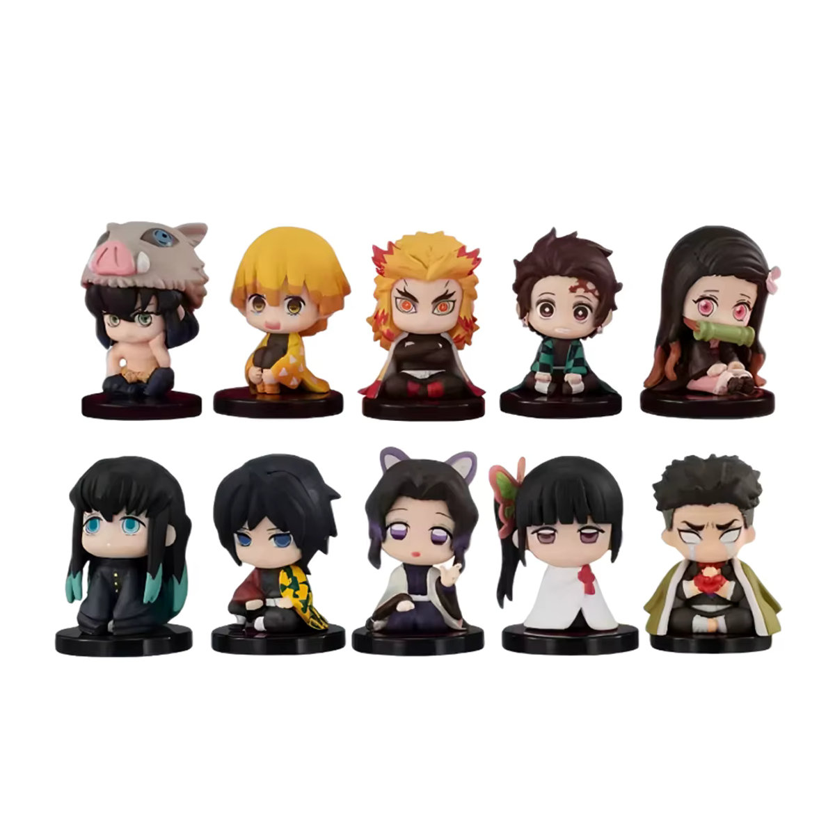 Bandai Kimetsu no Yaiba Anime Figuren Set Q Version Tanjiro Inosuke Zenitsu aus Kunststoff, mehrfarbig - Bild 3