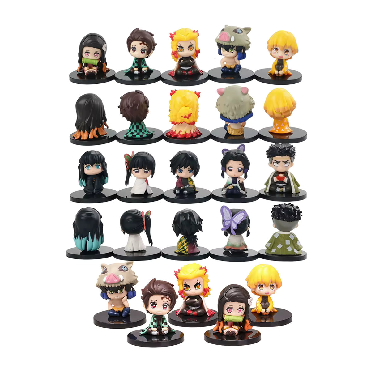 Bandai Kimetsu no Yaiba Anime Figuren Set Q Version Tanjiro Inosuke Zenitsu aus Kunststoff, mehrfarbig - Bild 6