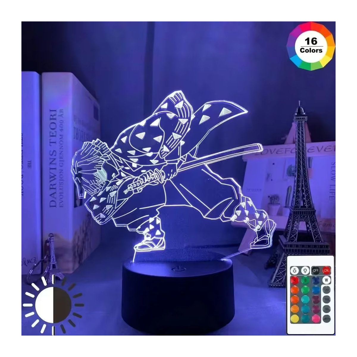 Bandai Kimetsu no Yaiba Nezuko Kamado 3D LED Tischlampe als Nachtlicht für dein Schlafzimmer in Schwarz und Bunt - Bild 2