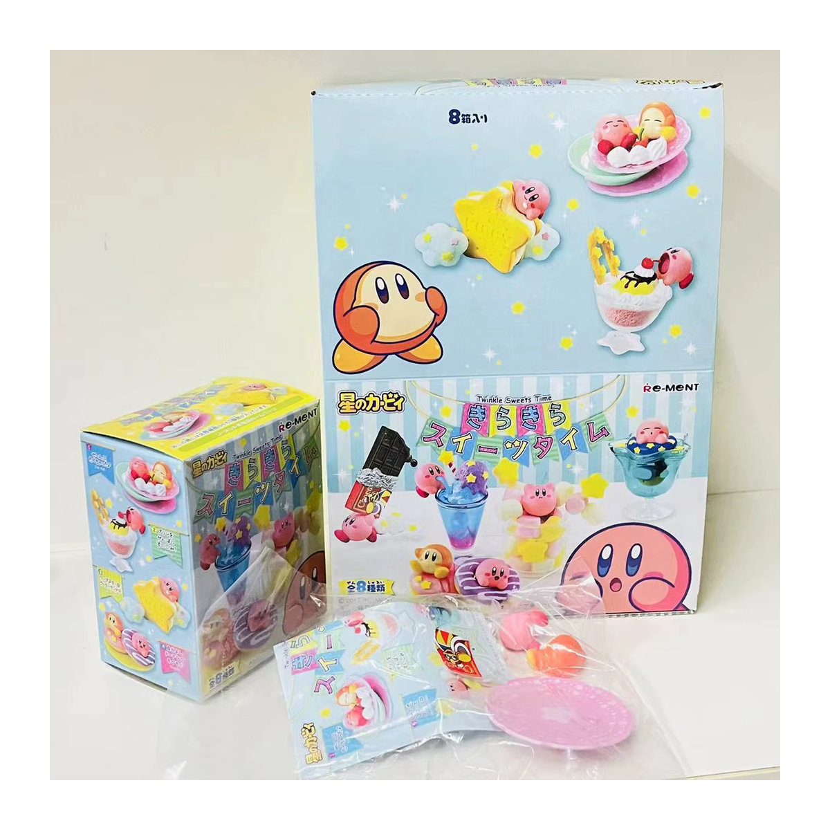 Bandai Kirby Twinkle Sweets Anime Miniatur Figuren Set aus Kunststoff, 8-teiliges Kawaii Modell Spielzeug in Mehrfarbig - Bild 2