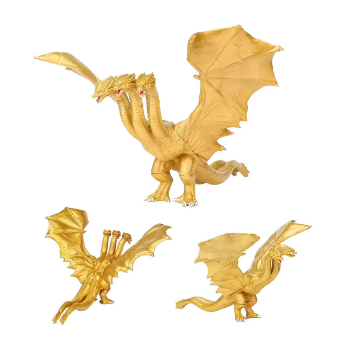 Bandai König Ghidorah Actionfigur Godzilla König der Monster Modell aus Kunststoff in Gold, Höhe: 17 cm - Bild 2