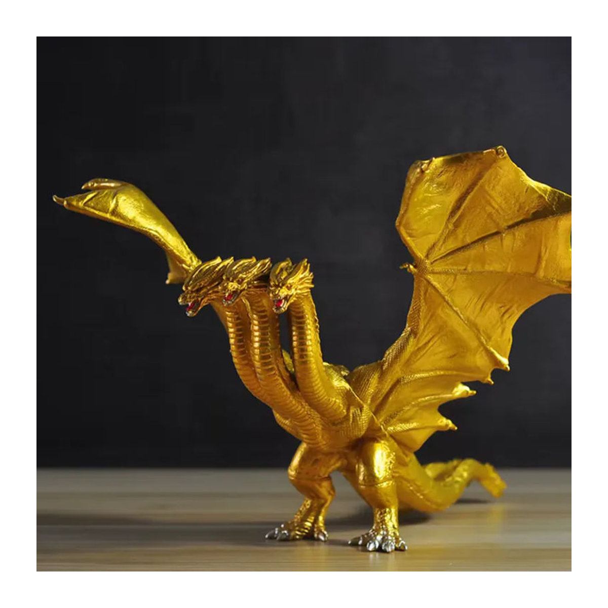 Bandai König Ghidorah Actionfigur Godzilla König der Monster Modell aus Kunststoff in Gold, Höhe: 17 cm - Bild 3