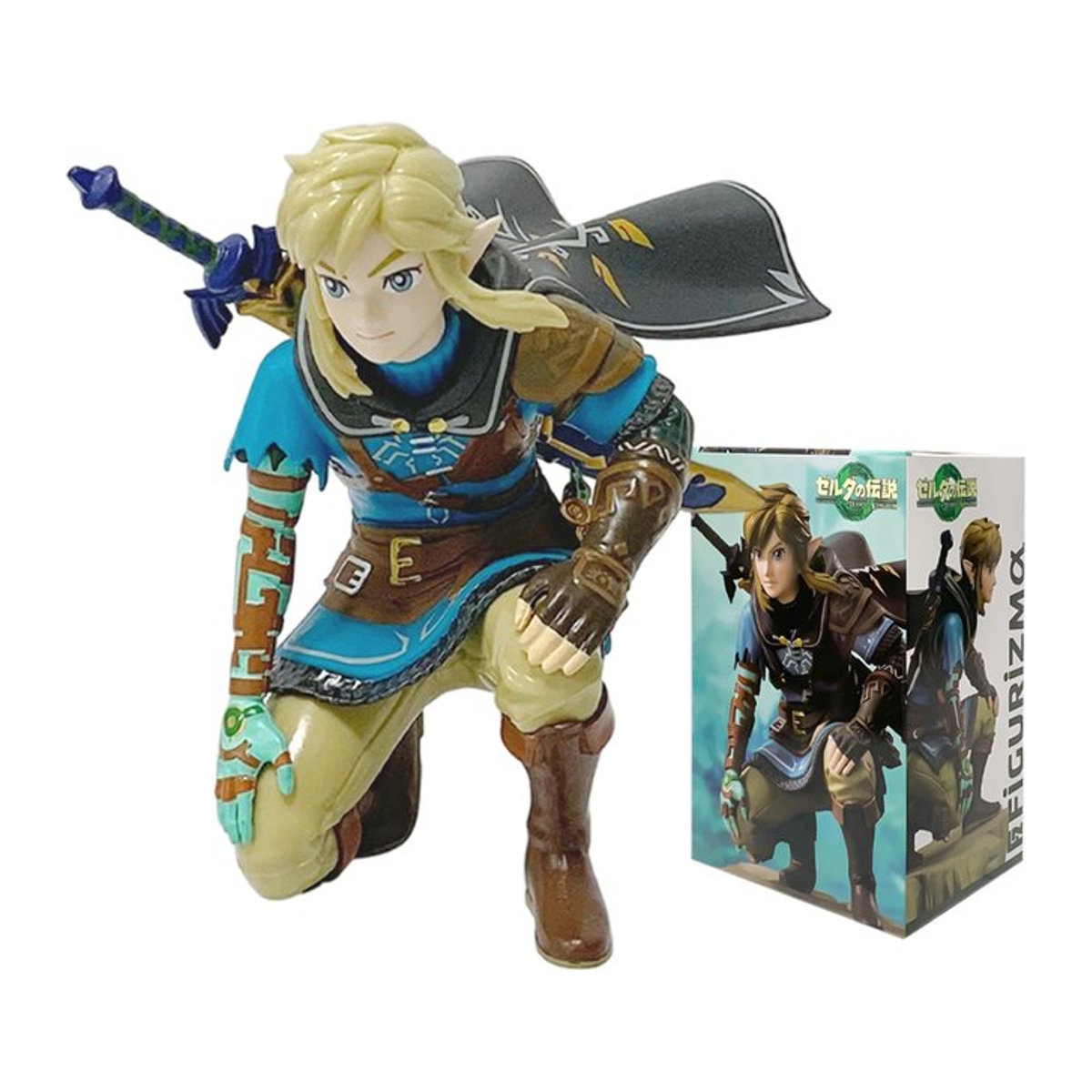 Bandai Legend of Zelda Tears of the Kingdom Link Anime Figur in hockender Position, mehrfarbig, Höhe: 12 cm - Bild 1