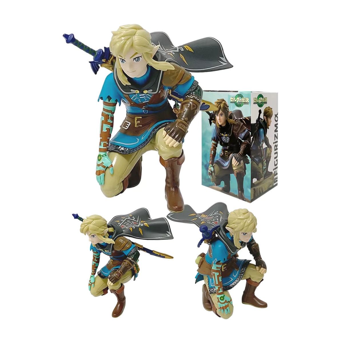 Bandai Legend of Zelda Tears of the Kingdom Link Anime Figur in hockender Position, mehrfarbig, Höhe: 12 cm - Bild 7